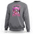 Breast Cancer Awareness Sweatshirt In October We Wear Pink Halloween Butterfly Bat Murderer - Wonder Print Shop