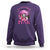 Breast Cancer Awareness Sweatshirt In October We Wear Pink Halloween Butterfly Bat Murderer - Wonder Print Shop