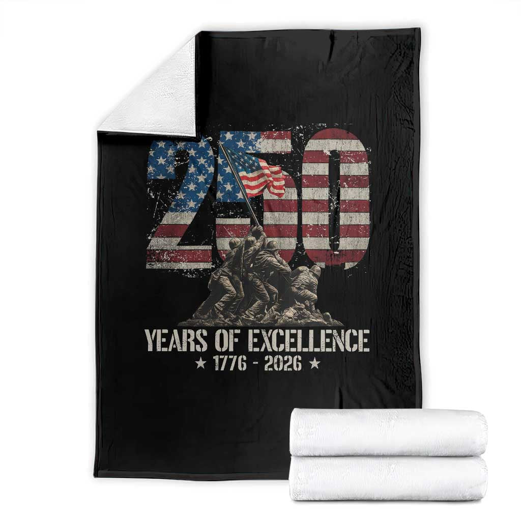 250 Years Of Excellence Throw Blanket 250th American Anniversary Independence Day - Wonder Print Shop