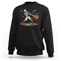 Halloween Skeleton Playing Baseball Sweatshirt Creep Spooky Sport Lover