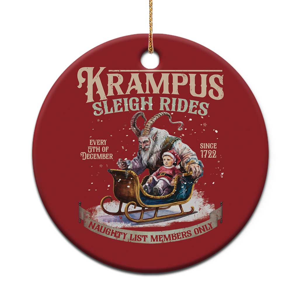 Yule Christmas Ornament Krampus Sleigh Rides For Naughty List Members Only Xmas - Wonder Print Shop