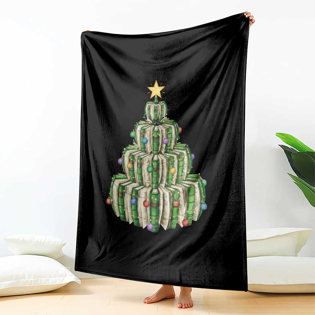 Book Christmas Tree Book Lover Teacher Librarian Throw Blanket - Wonder Print Shop