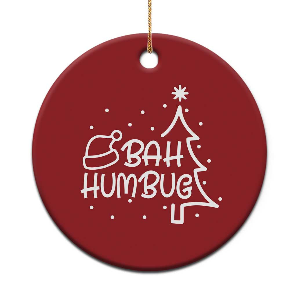 Funny Bah Humbug Xmas Christmas Ornament Santa Hat Xmas Tree - Wonder Print Shop