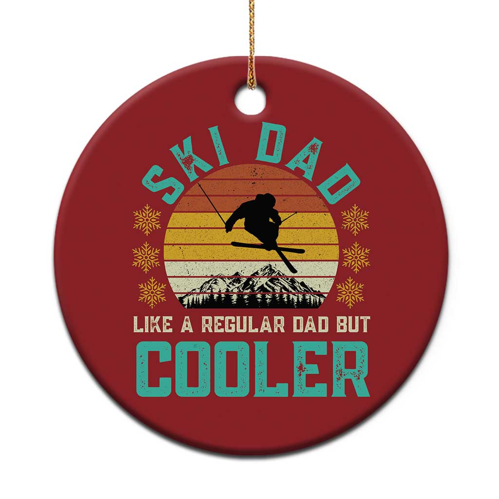 Funny Retro Skiing Father's Day Christmas Ornament Ski Dad Like A Normal Dad But Cooler - Wonder Print Shop