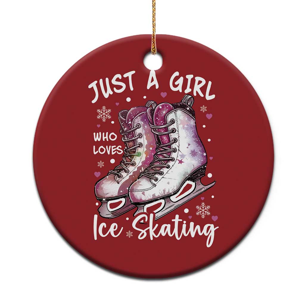 Figure Ice Skater Christmas Ornament Just A Girl Who Loves Ice Skating - Wonder Print Shop