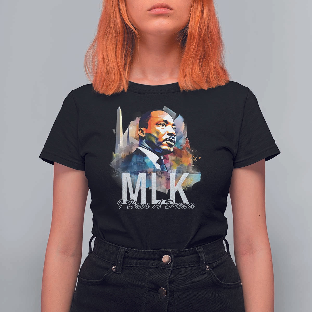 MLK I Have A Dream T Shirt For Women Martin Luther King Portrait Black History Month