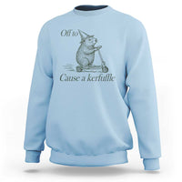 Off To Cause A Kerfuffle Sweatshirt Funny Groundhog Scooter Chaos - Wonder Print Shop