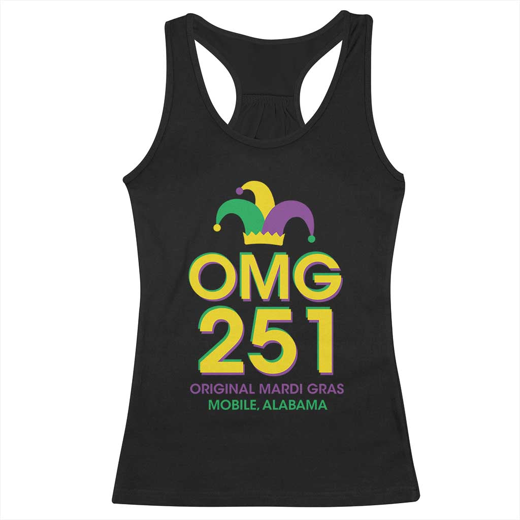 Funny Mardi Gras In Mobile Alabama Racerback Tank Top OMG 251 Original Mardi Gras Jester Hat