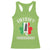 Funny St Patrick's Day Italian Racerback Tank Top Irish Fuhgeddaboudit Pisa Tower Shamrock
