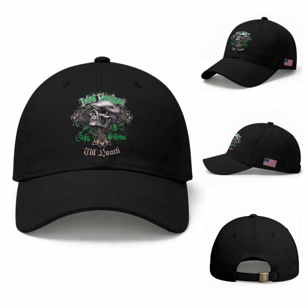 Funny Irish Pride Baseball Cap Irish Hooligan Stay True Till Death Flat Cap Skull