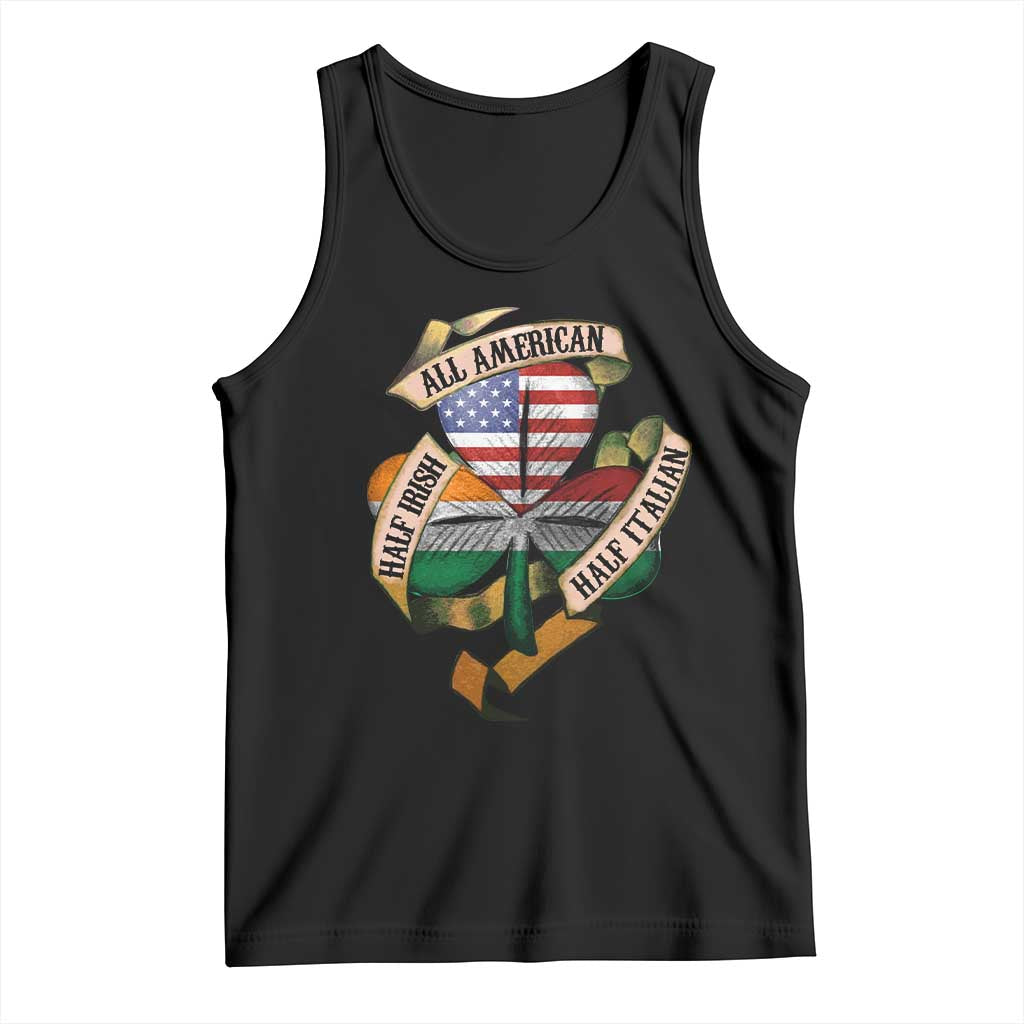 Half Irish Half Italian All American Tank Top Vintage Flag Shamrock Heritage