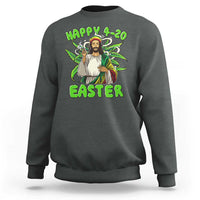 Funny Easter Day Christian Weed Sweatshirt Happy 420 Easter Jesus Smokes Stoner