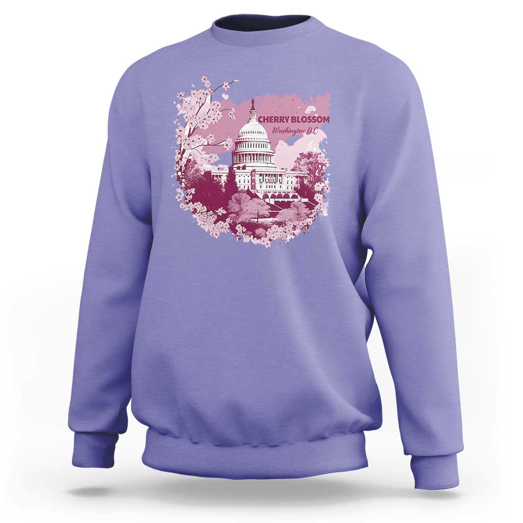 Washington DC Cherry Blossoms Sweatshirt Capitol Building Sakura