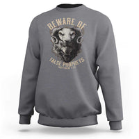 Beware Of False Prophets Sweatshirt Christian Sheep Wolf