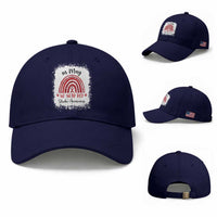 In May We Wear Red Stroke Awareness Baseball Cap Bleach Effect