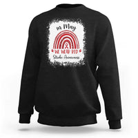 In May We Wear Red Stroke Awareness Sweatshirt Bleach Effect