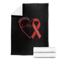 Stroke Awareness Throw Blanket Stroke Survivor Warrior Brain Attack