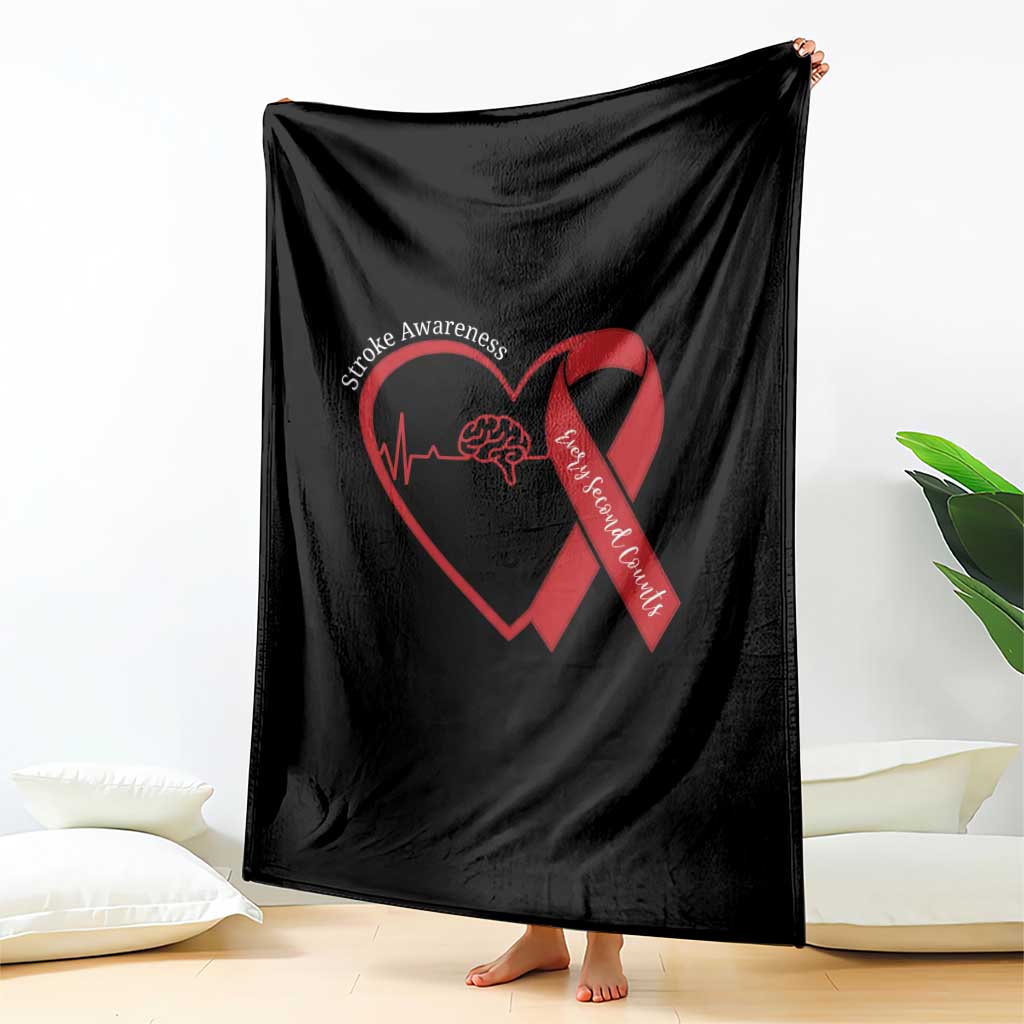 Stroke Awareness Throw Blanket Stroke Survivor Warrior Brain Attack