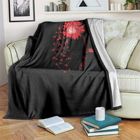 Sunflower Stroke Awareness Red Ribbon Throw Blanket