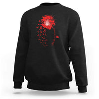 Sunflower Stroke Awareness Red Ribbon Sweatshirt