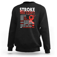 Stroke Warrior Sweatshirt I know Pain Fear Feather Red Ribbon