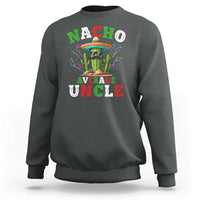 Charcoal crewneck sweatshirt with colorful cactus graphic and “Average Uncle” text