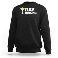 Black pickleball sweatshirt with “Day Dinking” pickle drink graphic on front