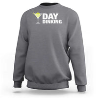 Charcoal gray pickleball sweatshirt with “Day Dinking” pickle drink graphic on front