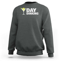 Dark gray pickleball sweatshirt with “Day Dinking” pickle drink graphic on front