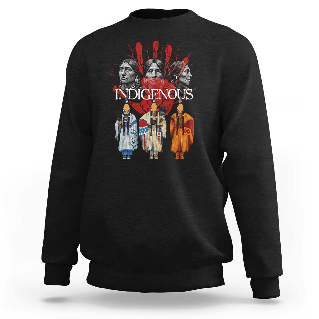 Native American Indigenous Women MMIW Red Hand Indian Sweatshirt - Wonder Print Shop