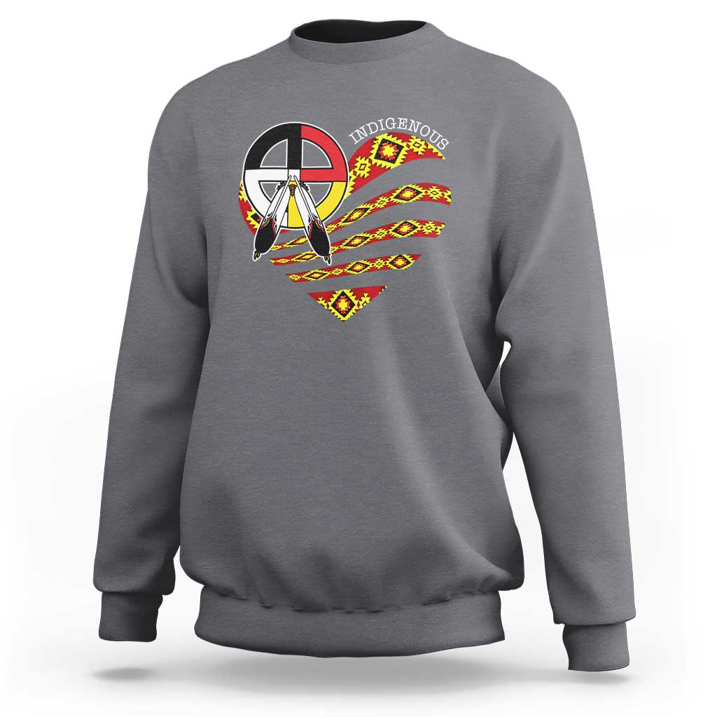 Indigenous Pride Native American Medicine Wheel Sweatshirt - Wonder Print Shop