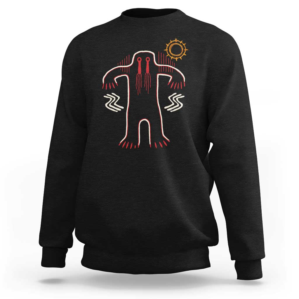 Native American Bigfoot Sasquatch Petroglyph Cave Art Sweatshirt - Wonder Print Shop