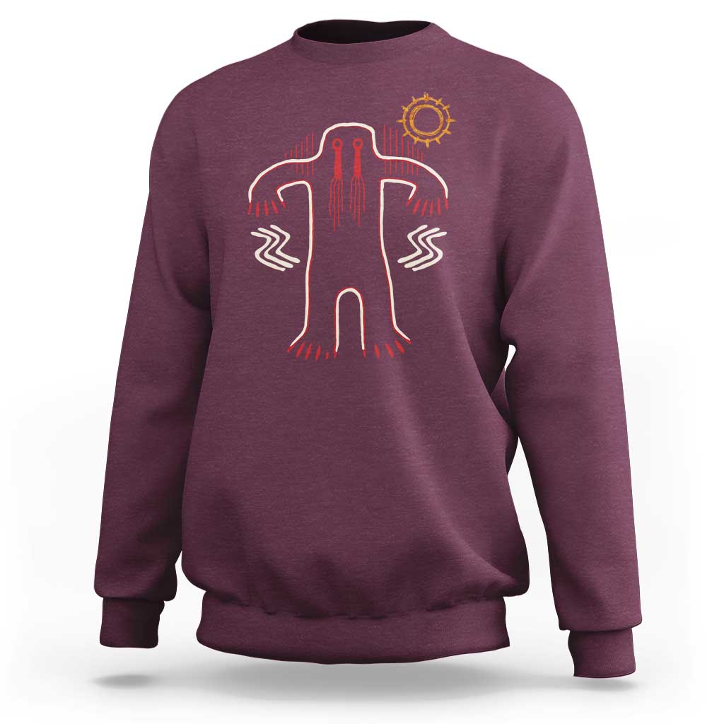 Native American Bigfoot Sasquatch Petroglyph Cave Art Sweatshirt - Wonder Print Shop