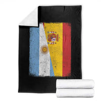 Spain Argentina Half Flag Spanish Argentinian Roots Throw Blanket