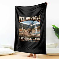 Yellowstone National Park Do Not Pet The Fluffy Cows Throw Blanket