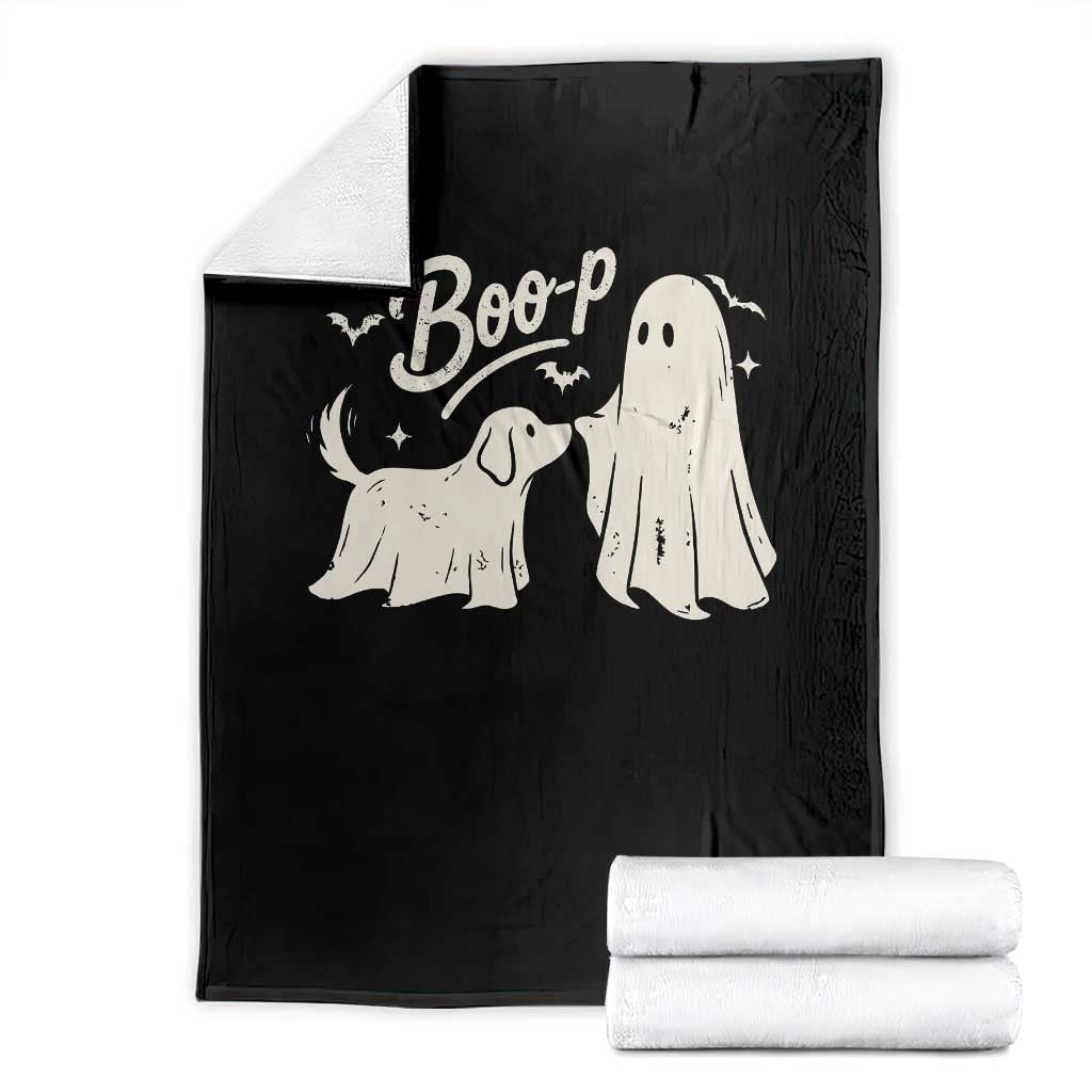 Funny Boo Boop Dog Ghost Halloween Throw Blanket Dog Lovers Gifts