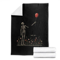 Well Shit Skeleton Lost Balloon Floral Funny Gothic Halloween Throw Blanket