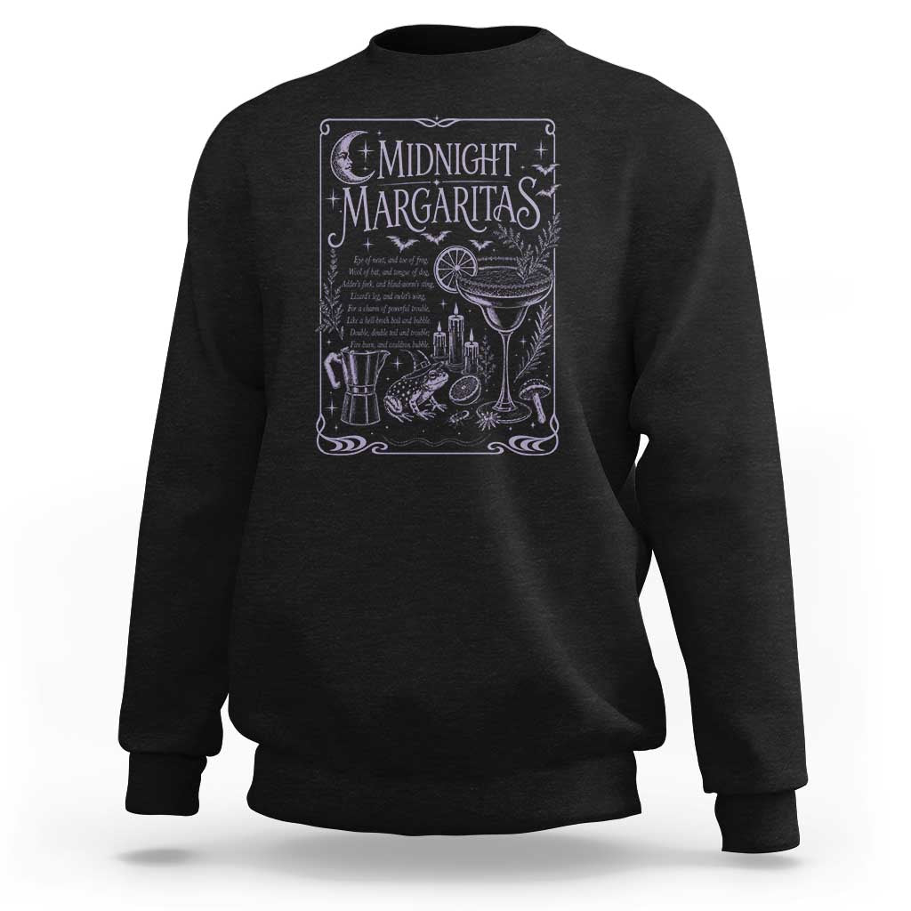 Midnight Margaritas Witch Halloween Cocktail Sweatshirt Funny Magic Tequila Lover