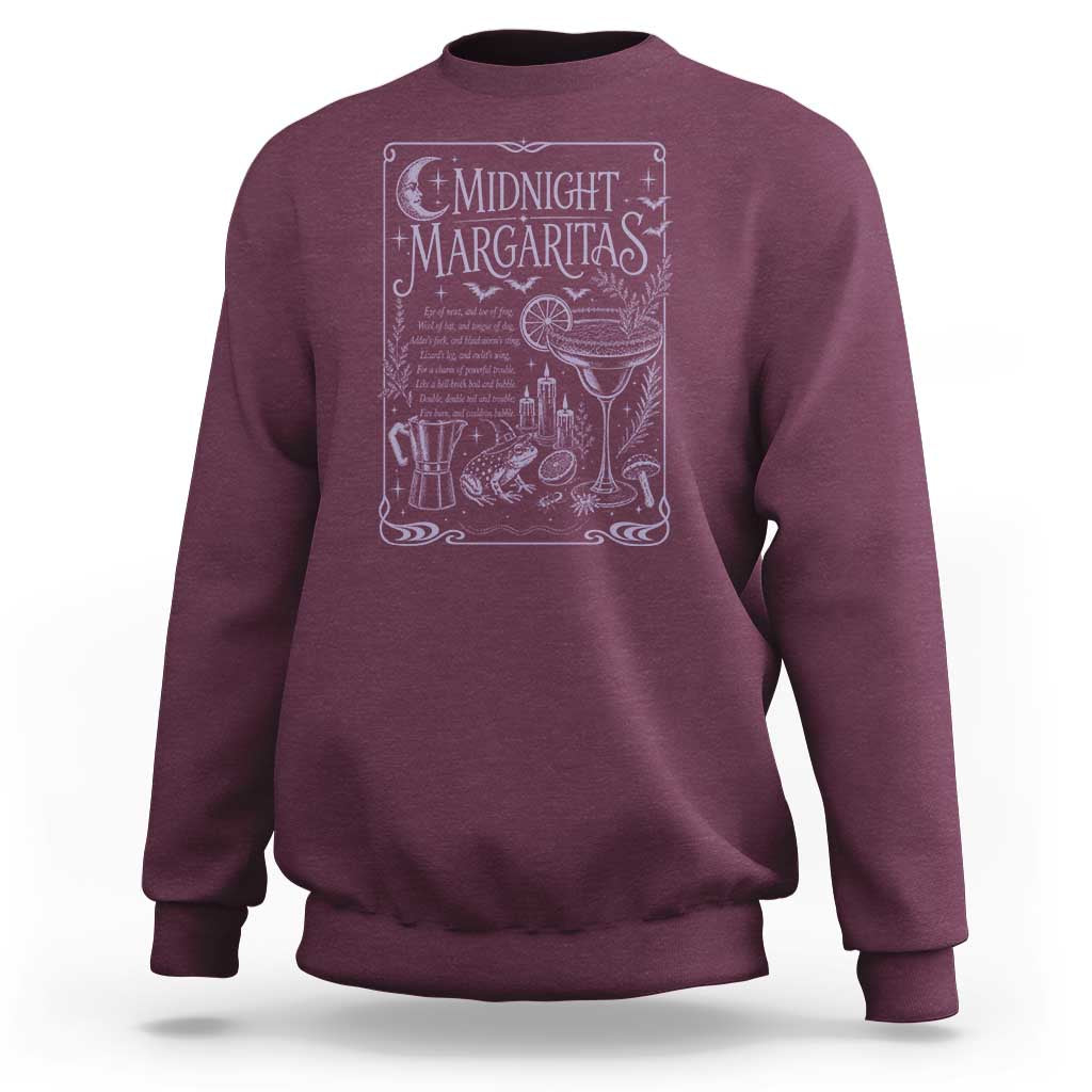 Midnight Margaritas Witch Halloween Cocktail Sweatshirt Funny Magic Tequila Lover