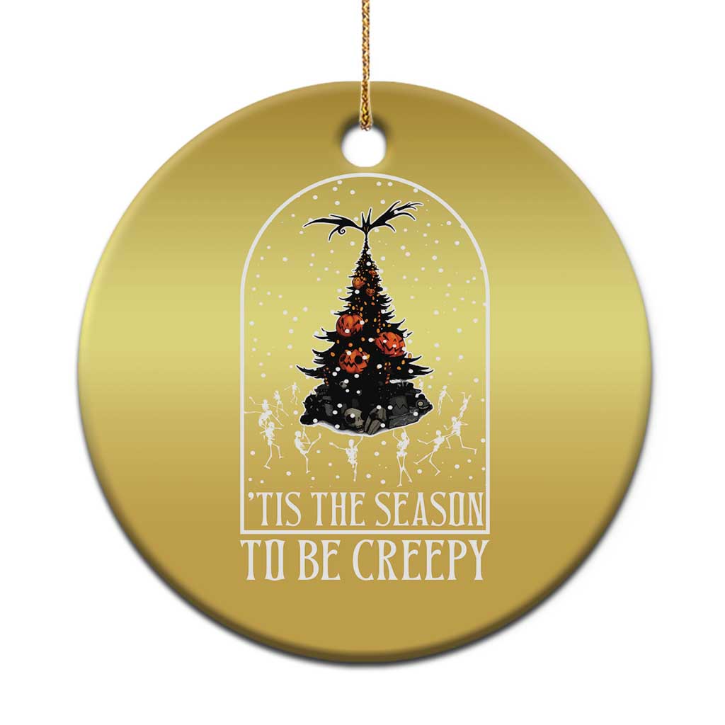 Halloween Xmas Christmas Ornament Tis The Season To Be Creepy Tree Skeleton Snowy - Wonder Print Shop