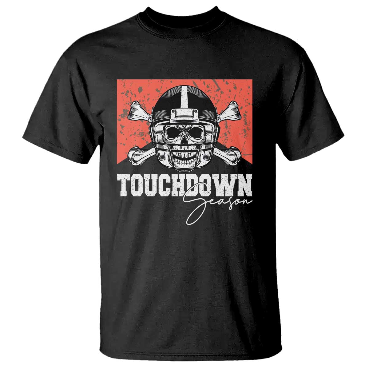 Funny American Football T Shirt Touchdown Season Cowboy Skull Football Player Helmet - Wonder Print Shop