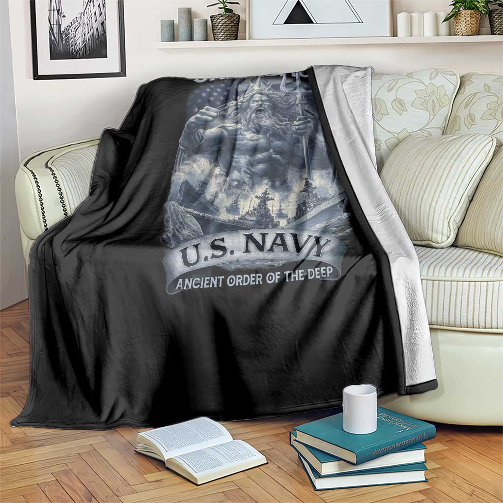 Navy Veteran Throw Blanket King Neptune Shellback Ancient Order Of The Deep - Wonder Print Shop