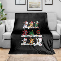 Dabbing Santa Elf Friends Christmas Light Throw Blanket - Wonder Print Shop