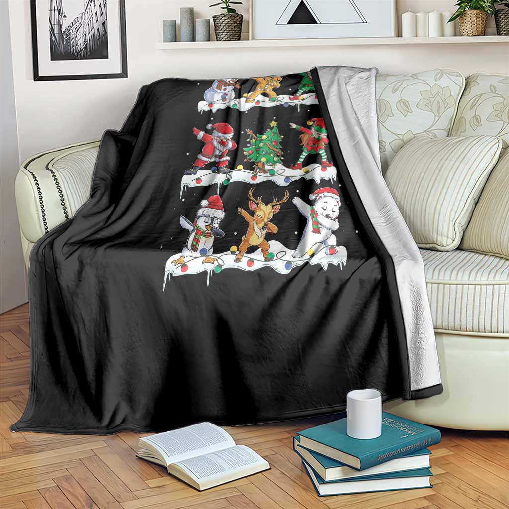 Dabbing Santa Elf Friends Christmas Light Throw Blanket - Wonder Print Shop