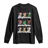 Dabbing Santa Elf Friends Christmas Light Long Sleeve Shirt - Wonder Print Shop
