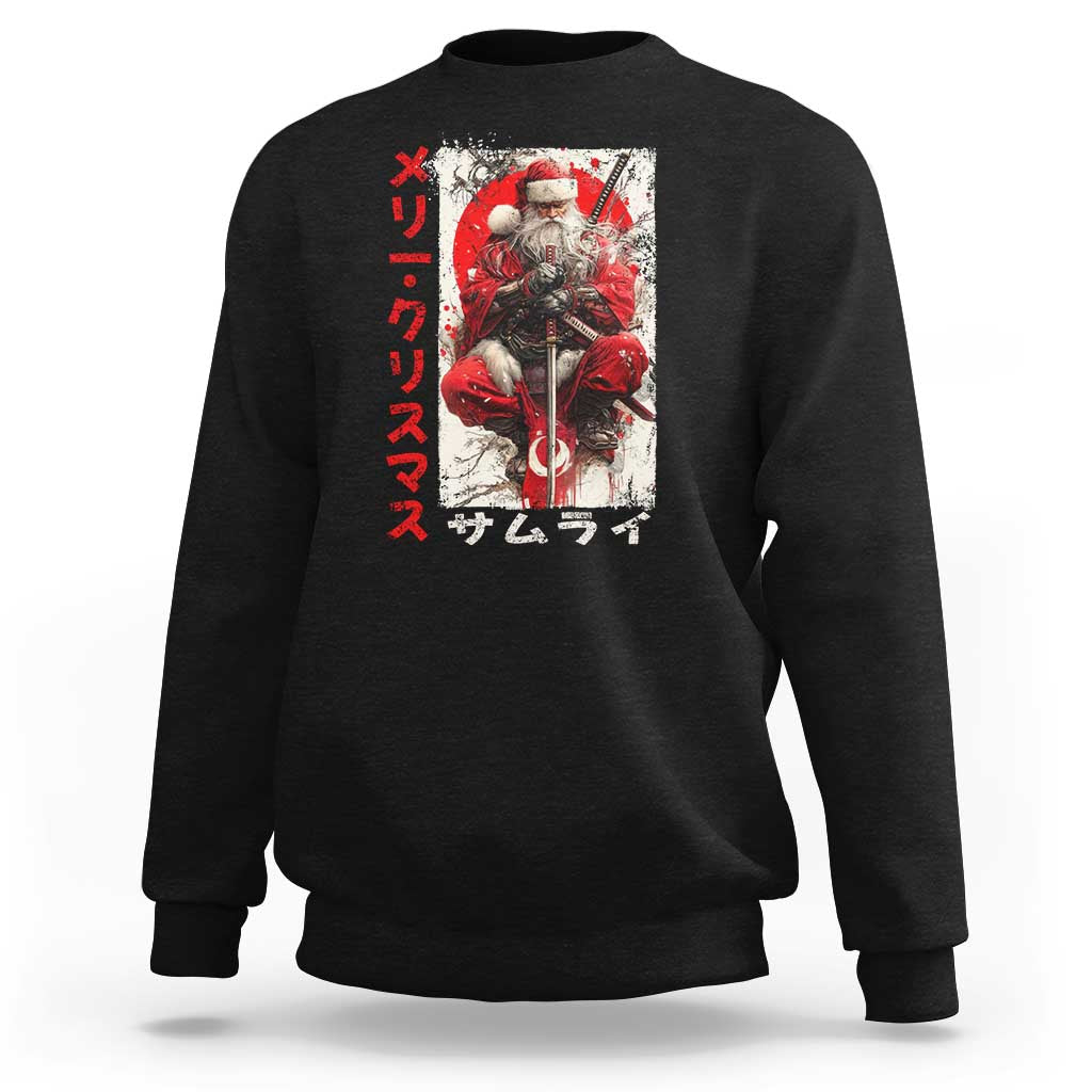 Christmas Samurai Santa Sweatshirt Japanese Xmas Warrior Ukiyo-e Art - Wonder Print Shop