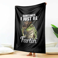 Funny Sometimes I Just Be Fartin Cowboy Frog Throw Blanket - Wonder Print Shop