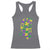 Funny Mardi Gras Mississippi Map Coquette Bow Racerback Tank Top