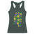 Funny Mardi Gras Mississippi Map Coquette Bow Racerback Tank Top