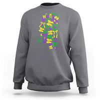 Funny Mardi Gras Mississippi Map Coquette Bow Sweatshirt